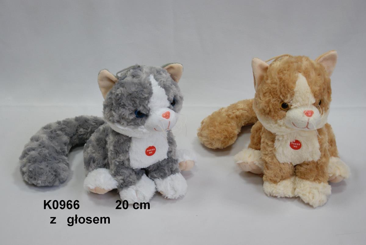 PLUSH TOY CAT WITH VOICE 20CM SITTING SUN-DAY K0966 SUN-DAY